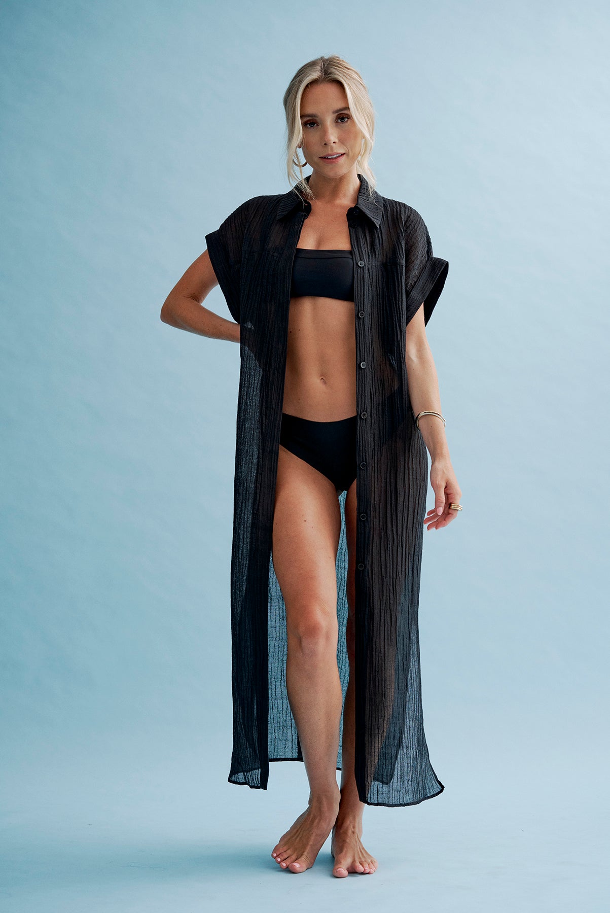 TORI - crinkle linen shirt dress