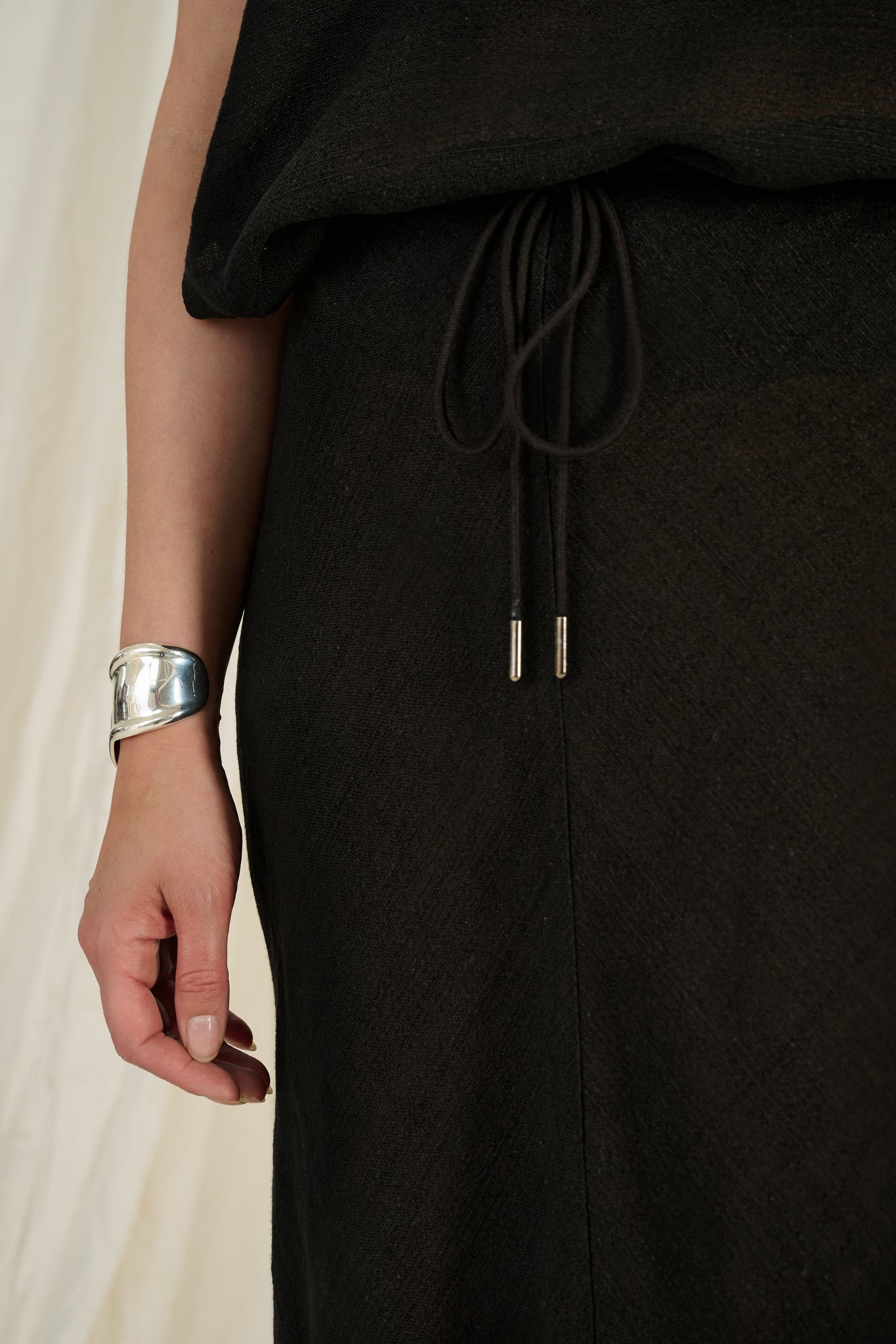 PHOEBE - luxe linen drawstring skirt