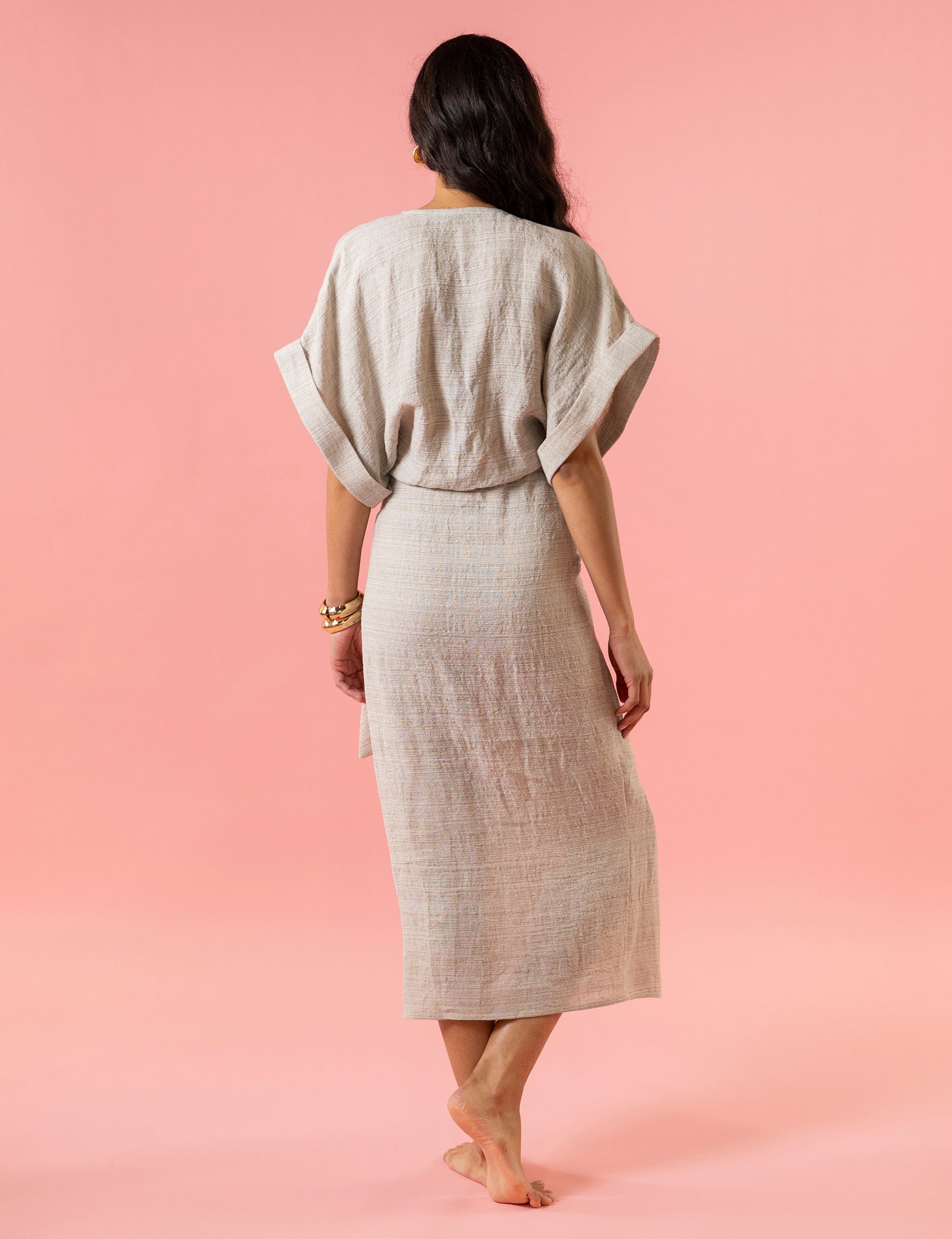 KIM - luxe linen wrap dress