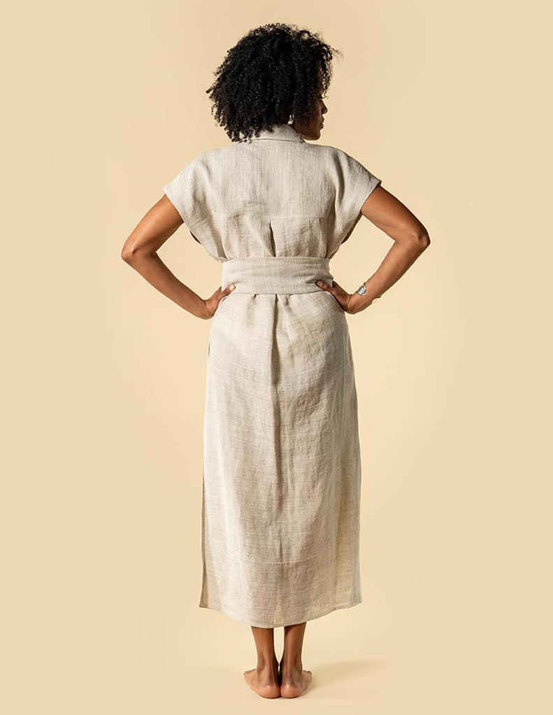 TATUM - linen shirt dress