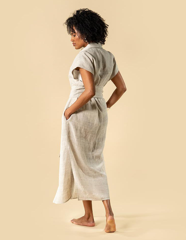 TATUM - linen shirt dress