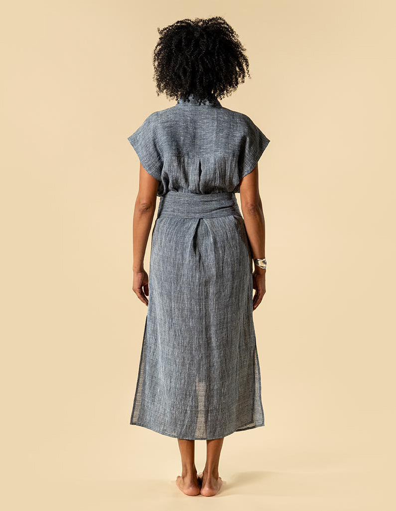TATUM - linen shirt dress