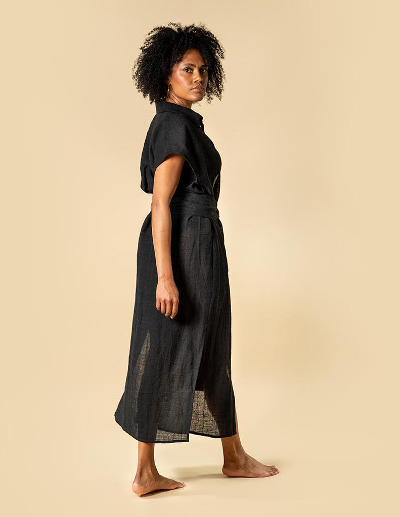 TATUM - linen shirt dress
