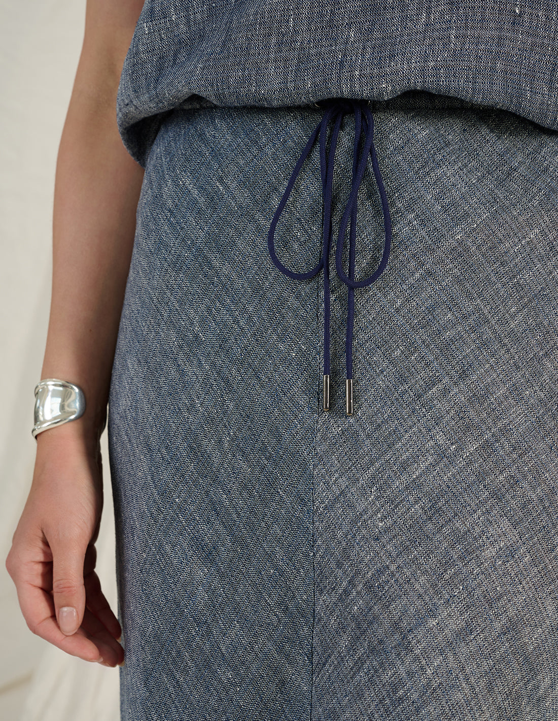 PHOEBE - luxe linen drawstring skirt