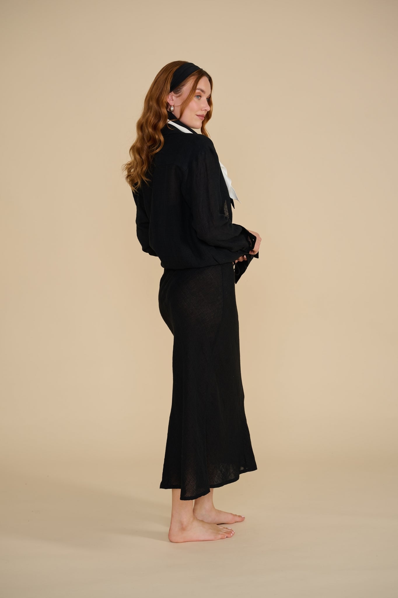 PHOEBE - luxe linen drawstring skirt