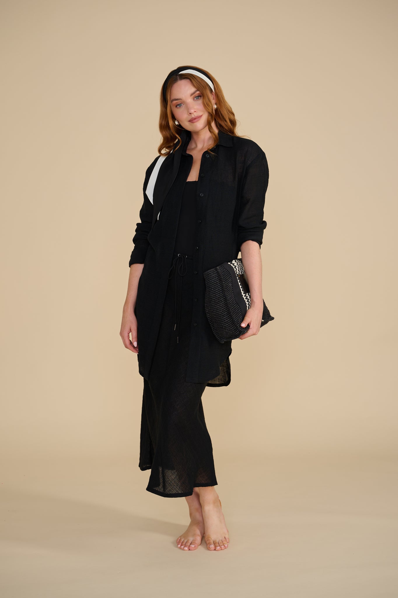 PHOEBE - luxe linen drawstring skirt