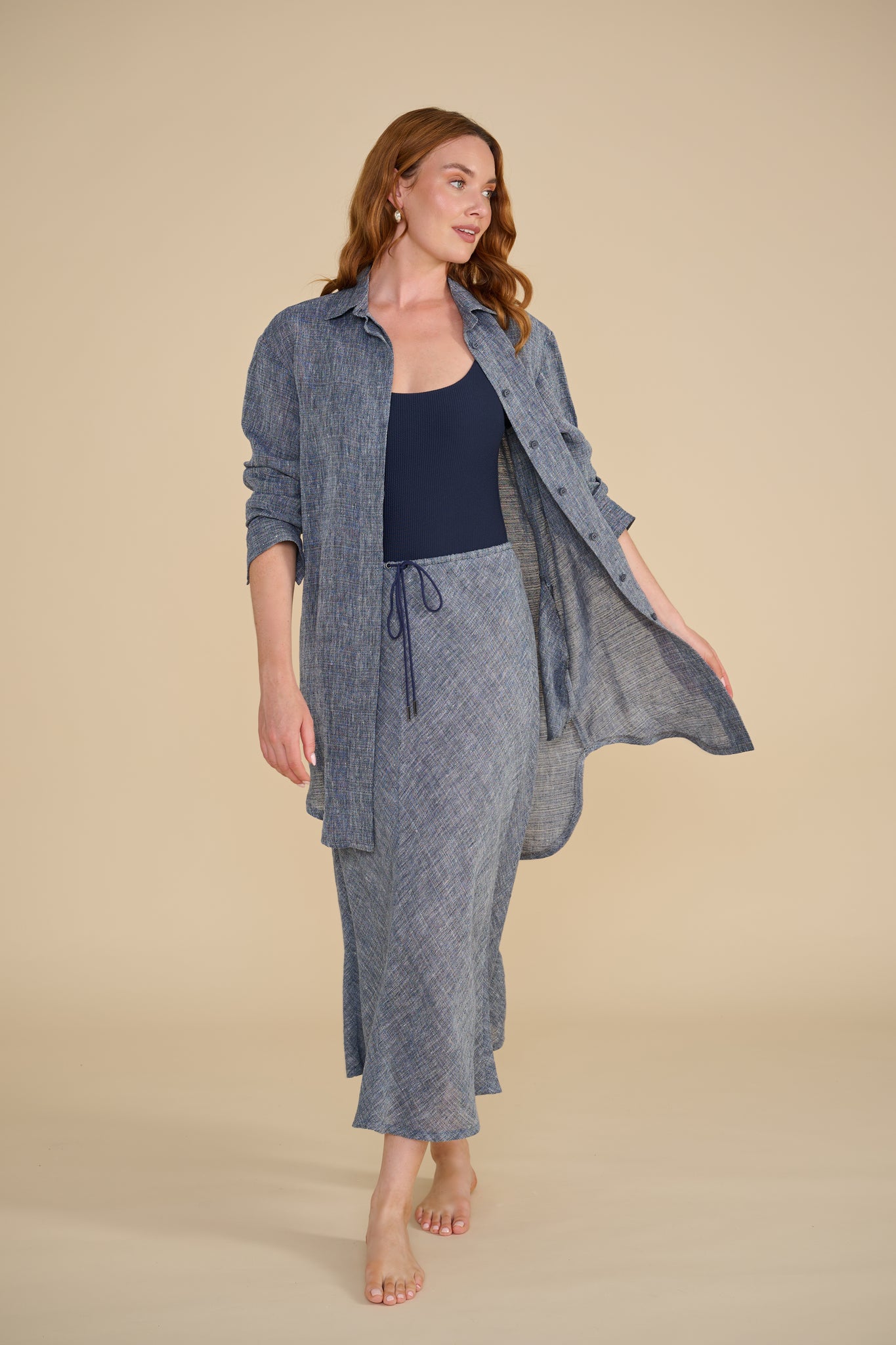 CHARLEY - luxe linen shirt dress