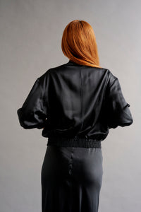 POPPY - silk bomber jacket