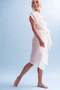 GEORGIA - Crinkle Linen Wrap Dress