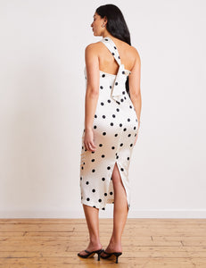 SIENNA - polka dot silk bandeau dress