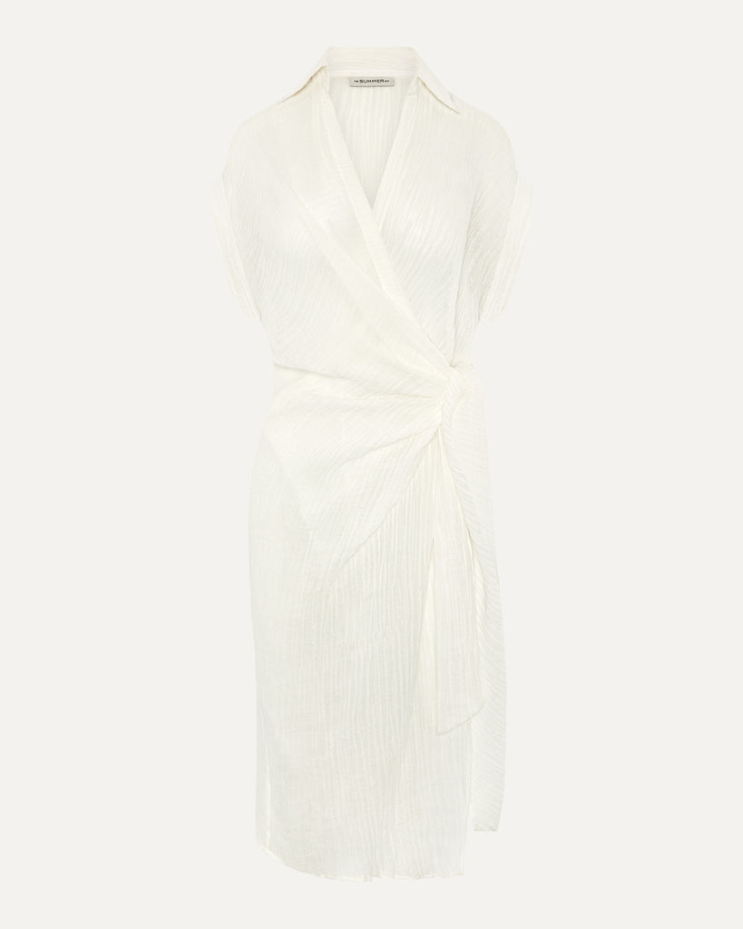 GEORGIA - Crinkle Linen Wrap Dress