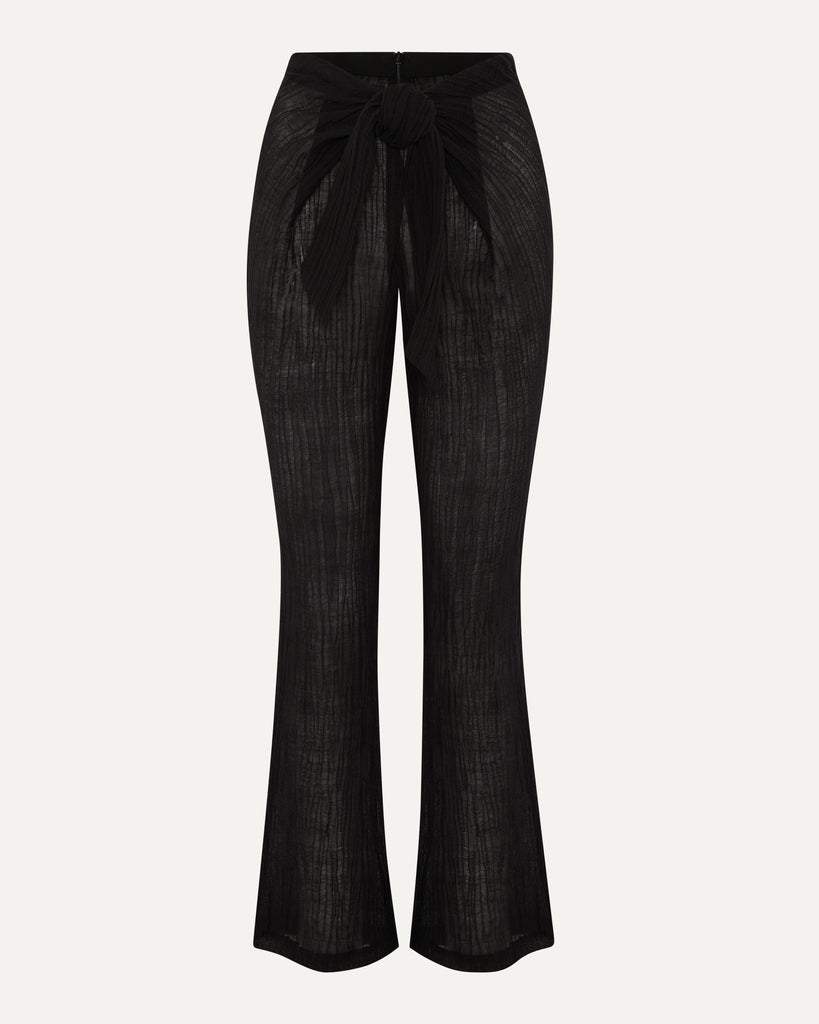 LIVI - Crinkle Linen Tie Waist Trouser