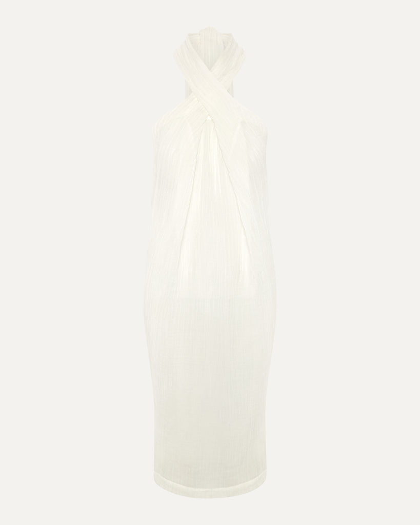 BELLA - Crinkle Linen Bandeau Dress